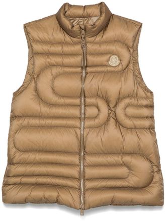 Moncler Lunar New Year Xihu gilet - women - Polyamide/Polyamide/Polyester/Goose Down/Goose Feather - 00 - Brown