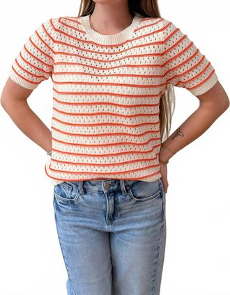 Staccato Ivy Stripe Knit Top In Orange
