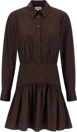 Staud Rocco gesmockte mini-jurk - Bruin