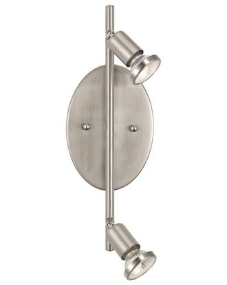 Eglo Buzz 2 Light Fixed Track Light with Matte Nickel Finish & Adjustable Lamp Heads