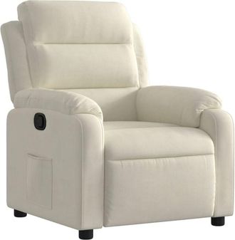 vidaXL Vidaxl - Sillón reclinable terciopelo blanco crema
