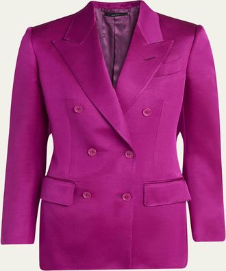 Tom Ford Silk-Wool Twill Double-Breasted Jacket