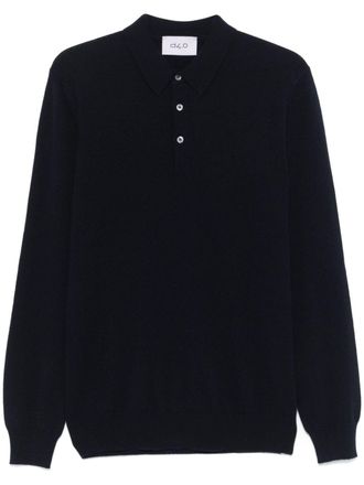 D4.0 fine-knit polo shirt - Blue