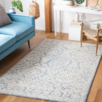 Safavieh Metro Hand Made Area rug, Blue / Ivory Traditional Style Non-Shedding