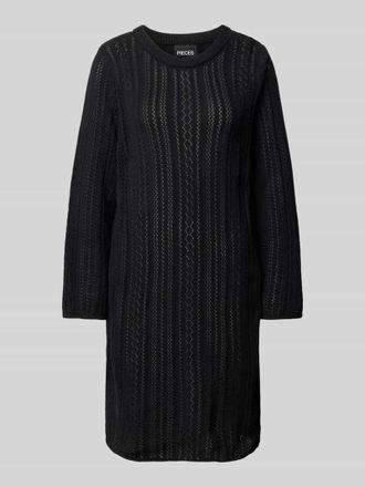 Pieces Flie&szlig;endes Strickkleid aus reiner Baumwolle Modell NUKA in Black, Gr&ouml;&szlig;e S