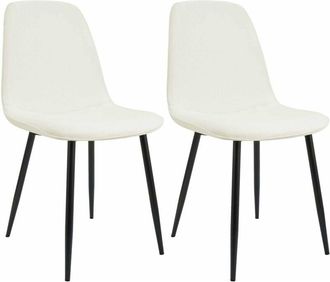 Clp Juego De 2 Sillas De Comedor Maryam Crema Tela