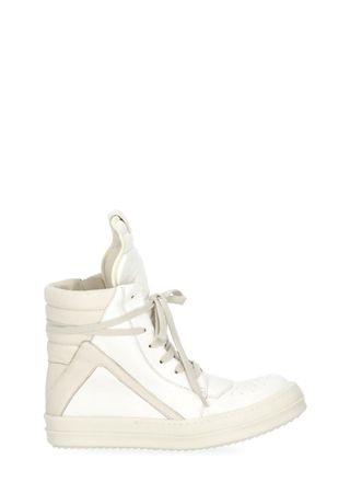 Rick Owens White High Profile Lace-Up Sneakers