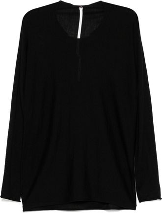 Label Under Construction raw edge T-shirt - Black