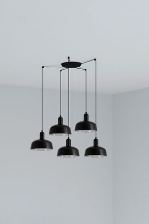 Faro Barcelona Tatawin S 5l Colgante Cristal Negro