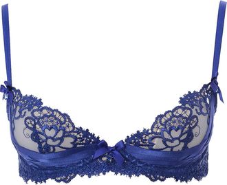 Agent Provocateur Womens Dioni Demi Cup Lace Bra in Blue - Size 36A