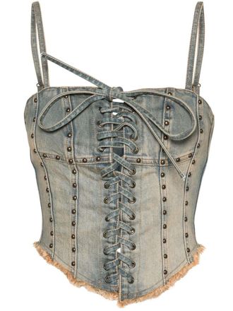 Misbhv Top crop Lara denim - Blu