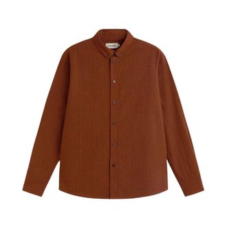 Thinking Mu Casual Shirt - Heren - Casual Overhemden - Bruin - S - Overhemden