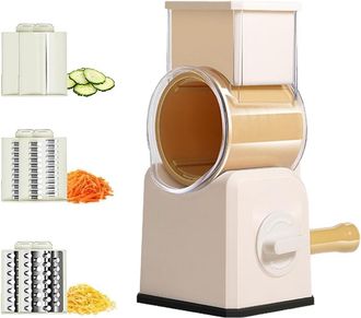 OEM Picadora De Verduras, Rallador De Queso Giratorio, Multifuncional Para Verduras Y Frutas, Con 3 Tipos De Cuchillas De Acero Inoxidable, Dise&ntilde;o Desmont
