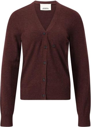 Isabel Marant Licht Gebreid Vest met Unieke Knopen - Dames - Vesten - Rood - S - Truien & Vesten