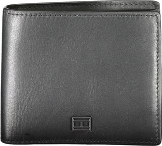 Tommy Hilfiger Mens Leather Bifold Wallet - Black - One Size