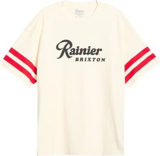 Brixton Rainier 1878 Oversized Graphic Cotton T-Shirt in Natural at Nordstrom, Size Xx-Large