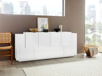 Inosign Sideboard »Coro, Kommode, Schrank, Kredenz, grifflos mit Einlegeböden« 1 Klappe, 6 Türen, Doppeltiefe, B/T/H 200x86x45cm
