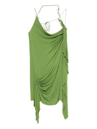 CHRISTOPHER ESBER ruched asymmetric dress - women - Viscose - 6 - Green