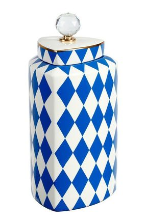 Mark Roberts Harlequin Jar with Lid, Large in Royal Blue at Nordstrom