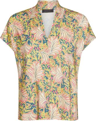 Elena Miro T-shirt met V-hals - Dames - Blouses - Veelkleurig - M - Overhemden