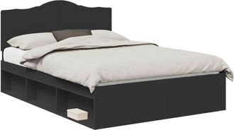 vidaXL Estructura De Cama Negro 160 X 200 Cm Madera De Pino Macizo Vidaxl