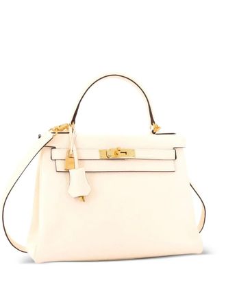 Herm&egrave;s Borsa a mano Kelly 28 in pelle Togo con tracolla e dettagli color oro - Toni neutri