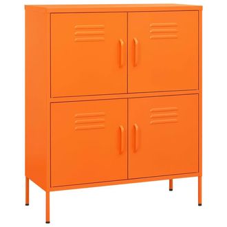 Berkfield Home Storage Cabinet Orange 80x35x101.5 cm Steel