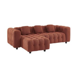 Sweeek Sof&aacute; de borreguito texturizado esquinero reversible, 4 plazas
