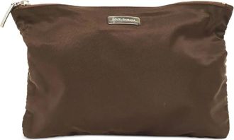 Dolce & Gabbana Pouch con placca logo - Marrone