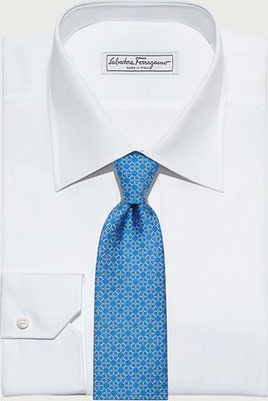 Ferragamo Geometric Print Necktie - Blue