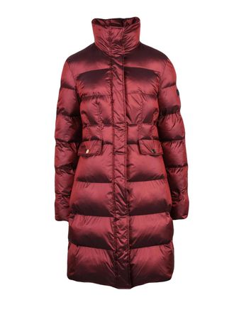Pinko Red Nylon Zip Padded Down Jacket