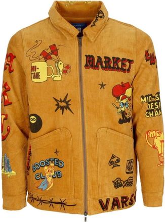 Market Corduroy Booster Club Jack - Heren - Zomerjassen - Oranje - L - Jassen