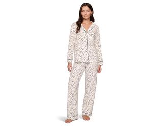 Eberjey Gisele Printed Long Pj Set Womens Pajama Sets Heart To Heart/Black : 2XL, Spandex/Modal/Jersey