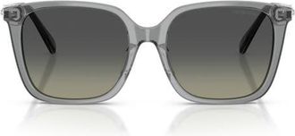 Swarovski 55mm Pillow Sunglasses in Transparent Grey /Grey at Nordstrom