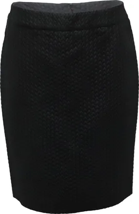 Armani Collezioni Textured Pencil Skirt in Black Polyester