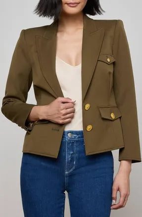 L'agence Wylla Structured Blazer in Pine/Multi Western Snake at Nordstrom, Size 12