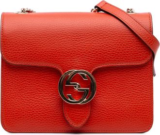 Gucci Pre-owned Womens Interlocking G Shoulder Bag - Red Leather - One Size