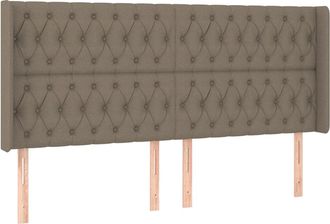 vidaXL Cabecero Con Orejas De Tela Gris Taupe 183x16x118/128 Cm Vidaxl