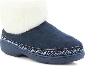 Jyoti Womens Ladies Faux Fur Lined Thermal Slip On Hi Top Warm Winter Cosy Bootie House Shoe Ankle Bootee Slippers (Navy, uk_footwear_size_system, adult, wo