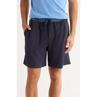 Majestic International Waffle Knit Lounge Shorts in Navy at Nordstrom Rack, Size Xx-Large