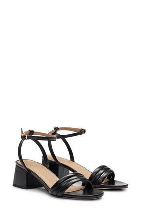 BOSS Melanie Ankle Strap Sandal in Black at Nordstrom, Size 10