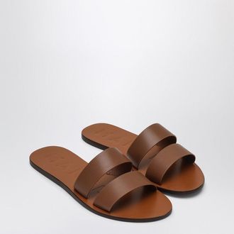 Manebì Brown Leather Sandals With Straps