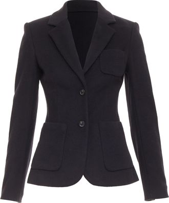 The Row wool deerskin trim patch pockets blazer