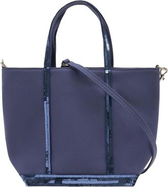 Vanessa Bruno Canvas S Zipped Cabas Tote - Dames - Shoppers - Blauw - ONE Size - Katoen - Tassen