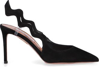 Aquazzura Zwarte Su&egrave;de Stiletto Hakken - Dames - Pumps - Zwart - 36 EU - Su&egrave;de - Schoenen
