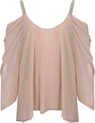 D.exterior Georgette tunic blouse