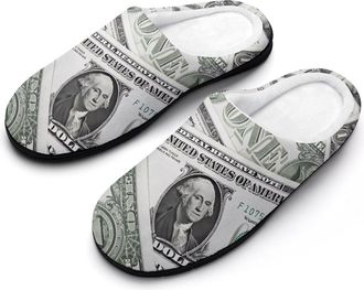 Generic 1 U.S. Dollar Mens House Slippers Memory Foam Washable Cotton Slip on Home Shoes