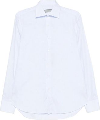 Canali Overhemd met gingham ruit - Blauw