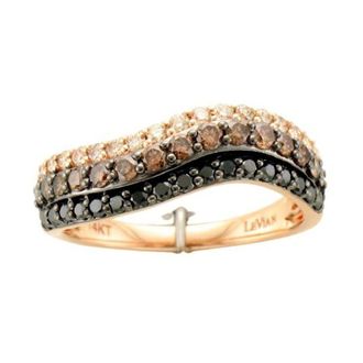 Le Vian Ladies Chocolate Layer Cake Rings set in 14K Strawberry Gold