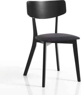 Oresteluchetta Juego De 2 Sillas De Madera Maciza Tapizadas Para Cocina Y Comedor Tokyo - Negro